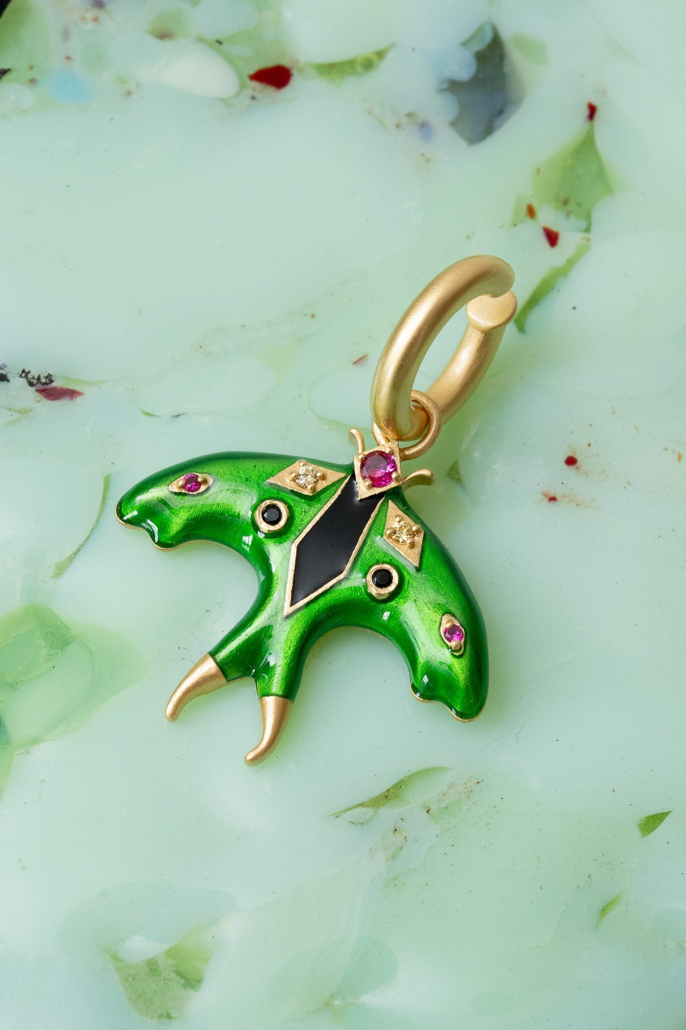 Luna Moth Enamel Ear Cuff | Gold