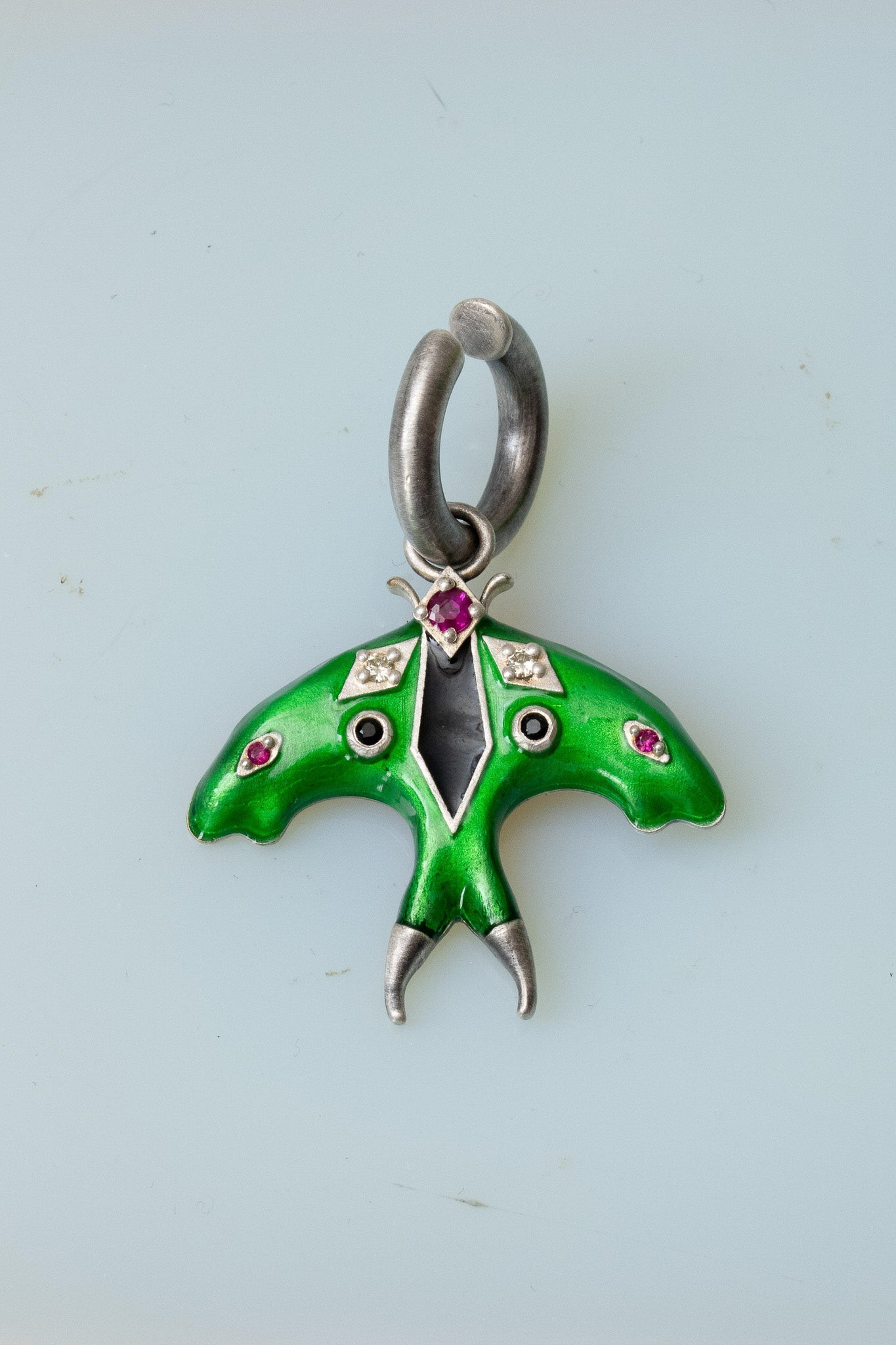 Luna Moth Enamel Ear Cuff | Silver