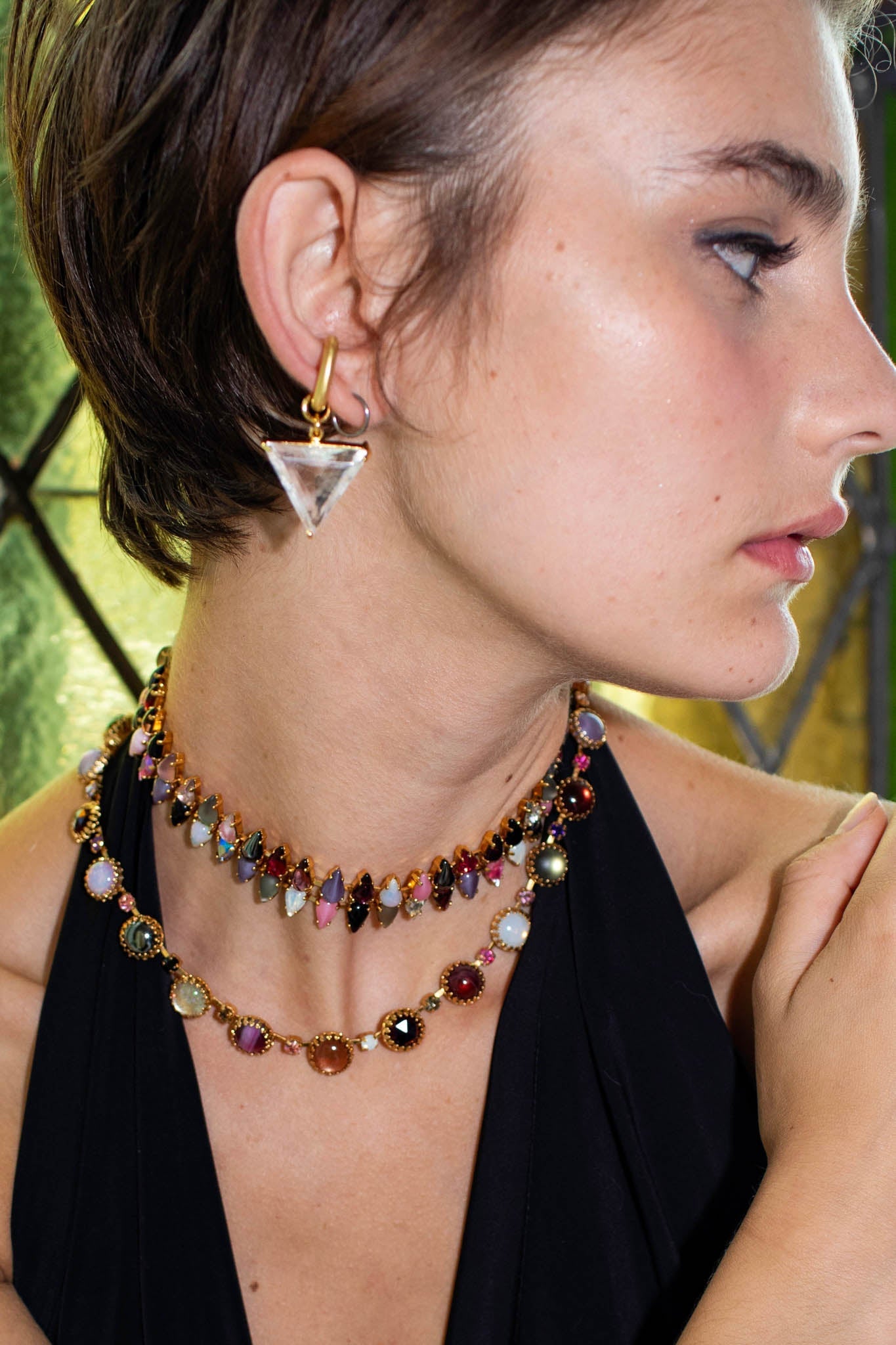 Paint Pot Layering Choker in Punk Rocks | Gold