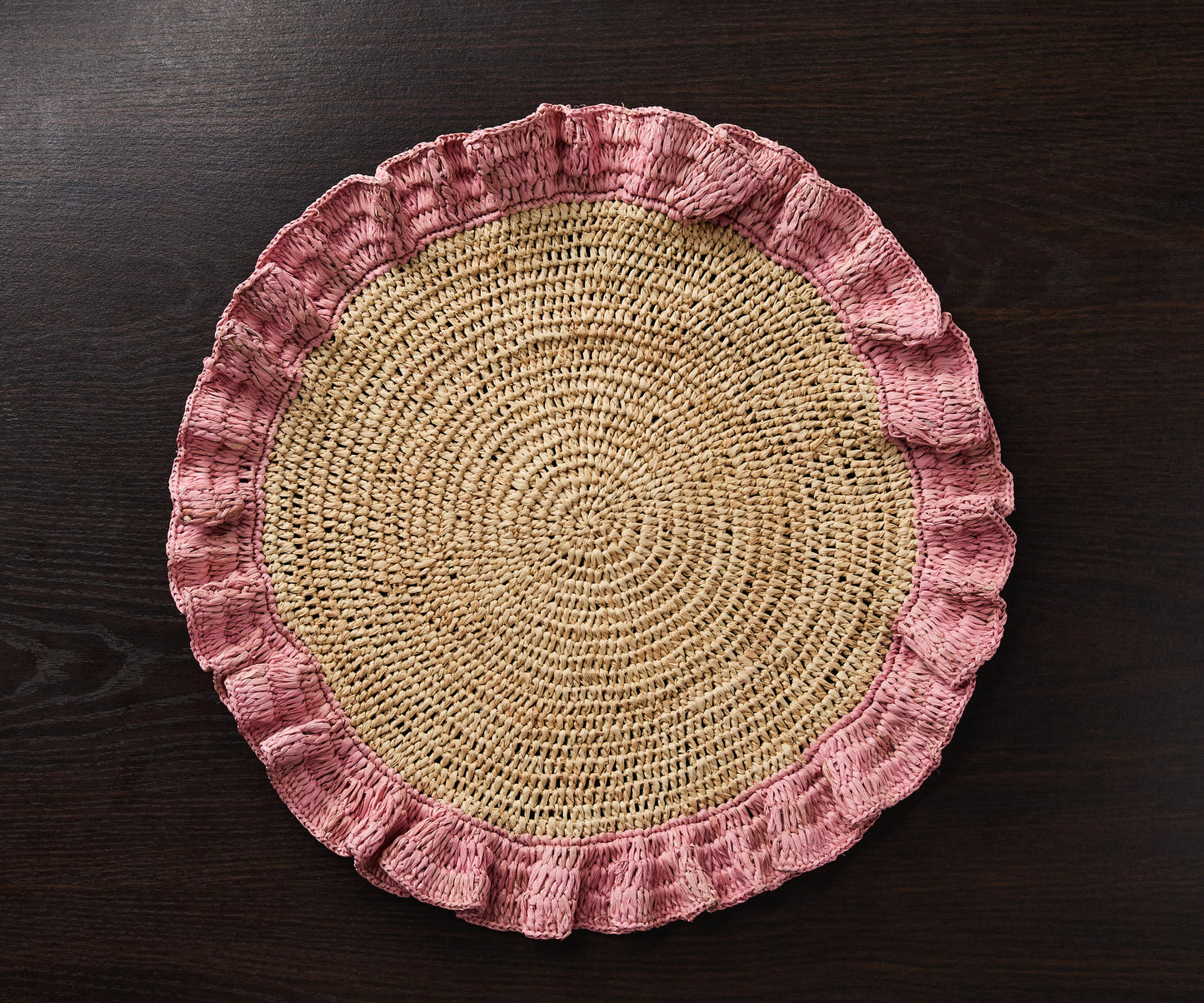 Handwoven Raffia Ruffle Placemat | Boho Chic Table Décor