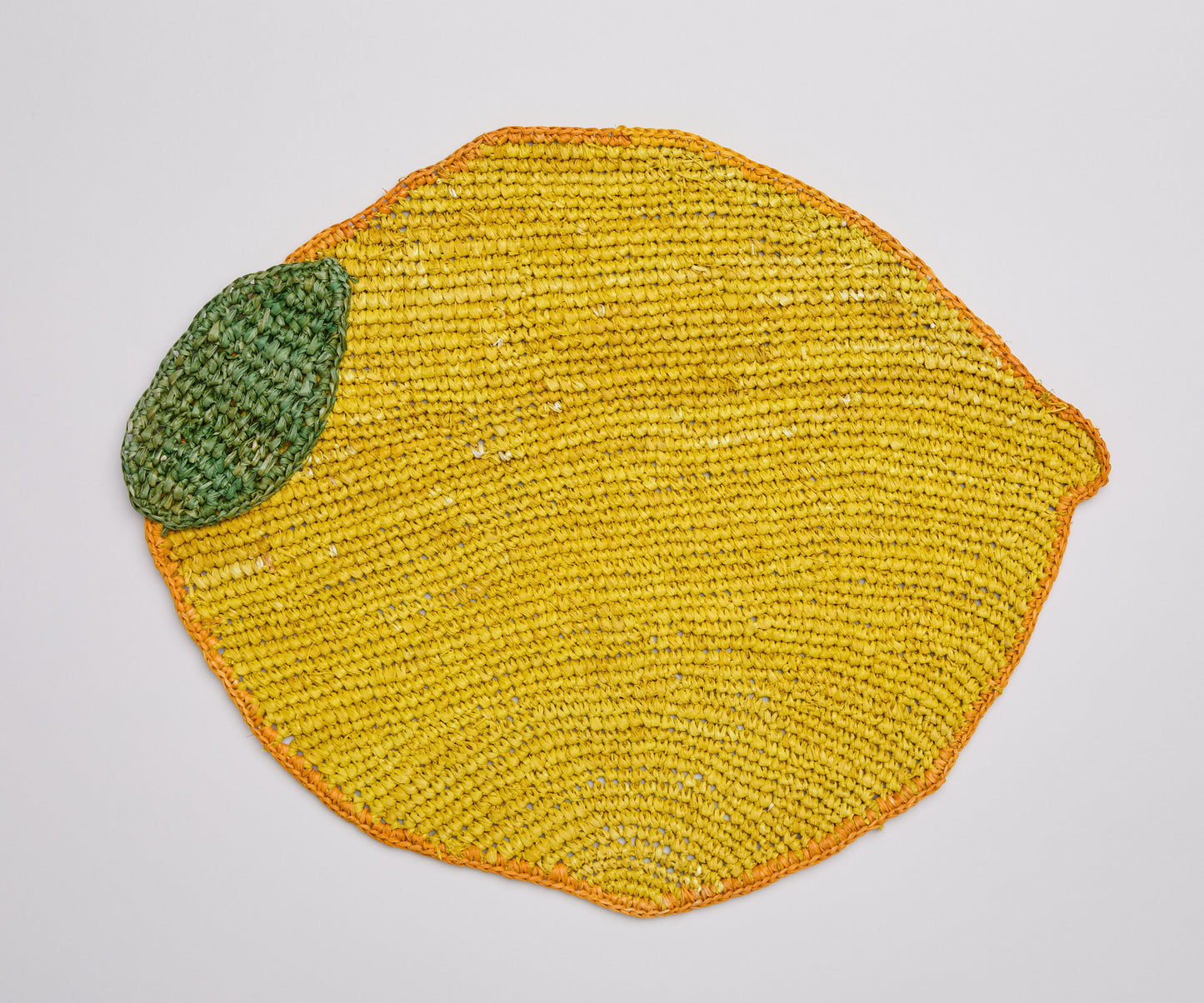 Handwoven Lemon Placemat | Raffia Fruit Shaped Table Mat