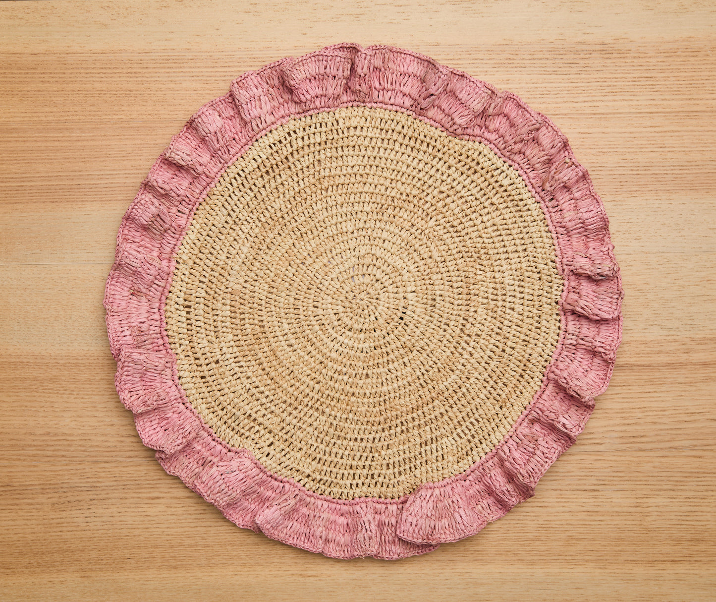 Handwoven Raffia Ruffle Placemat | Boho Chic Table Décor