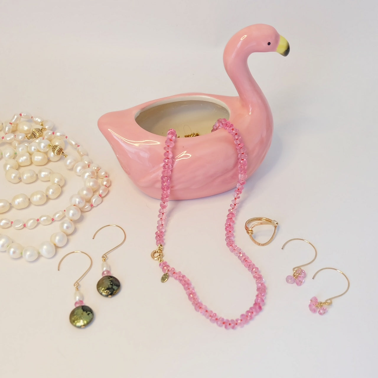 Pink Topaz Candy Necklace | 14K Gold Clasp