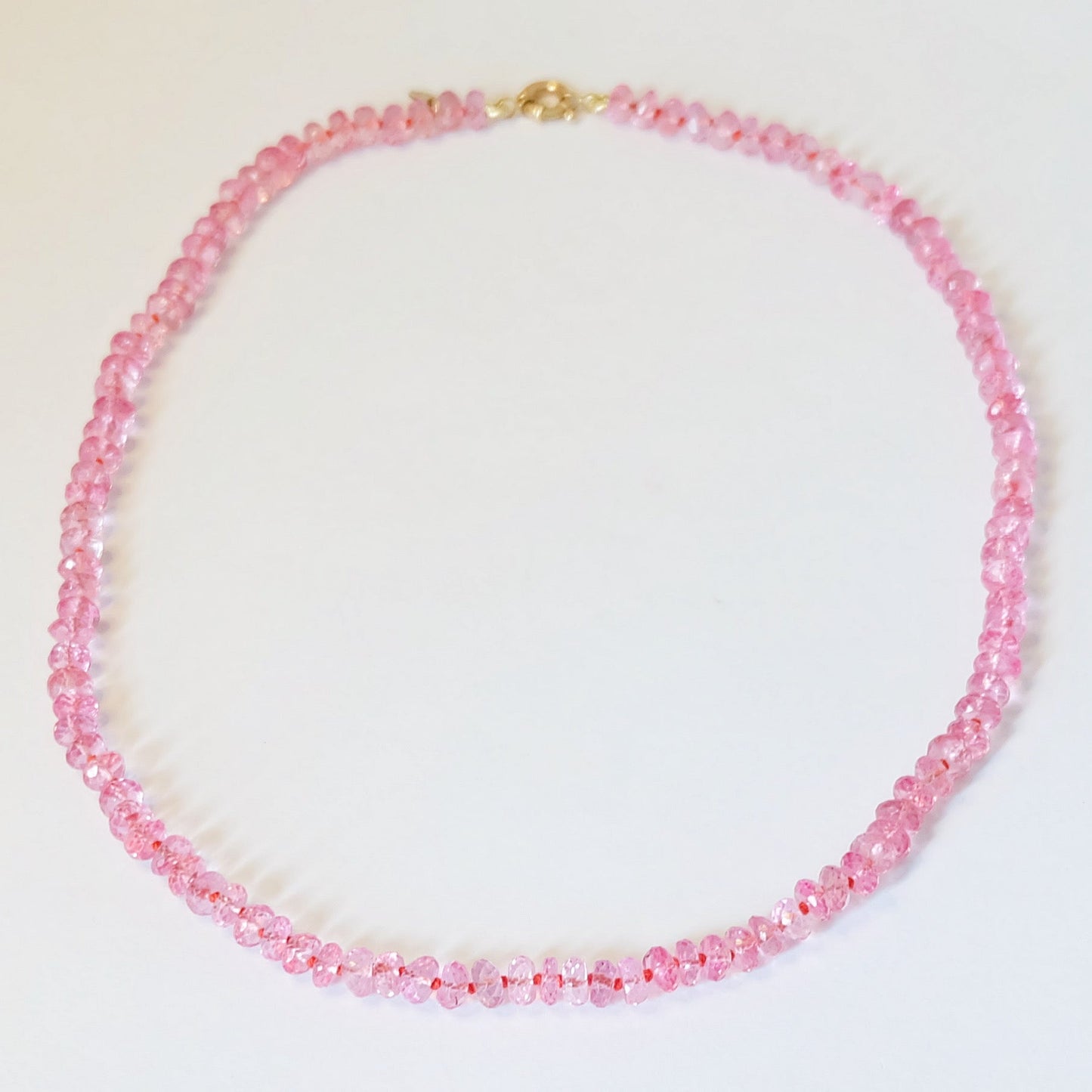 Pink Topaz Candy Necklace | 14K Gold Clasp
