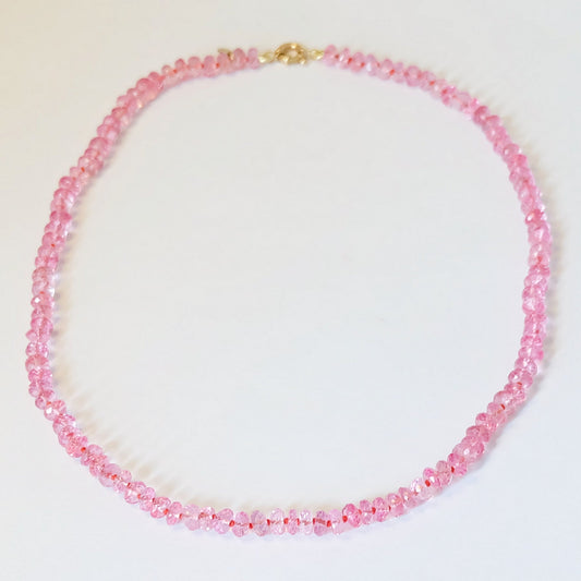 Pink Topaz Candy Necklace | 14K Gold Clasp