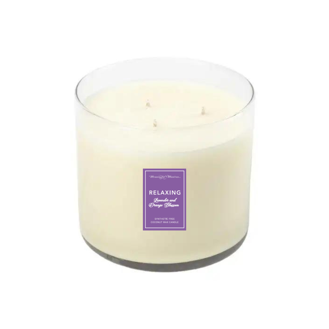 Relaxing Lavender Orange Natural Candle