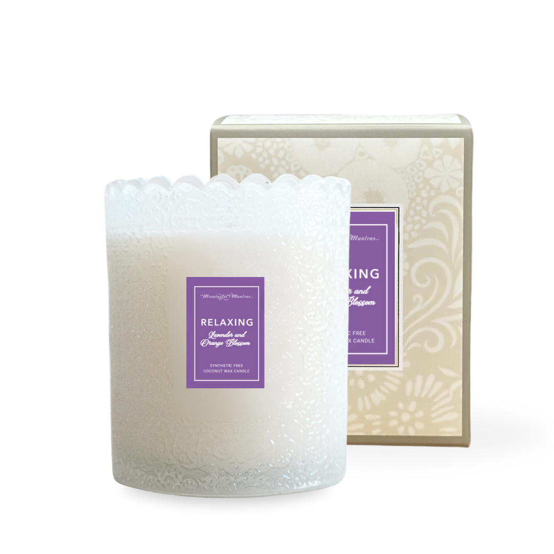 Relaxing Lavender Orange Natural Candle