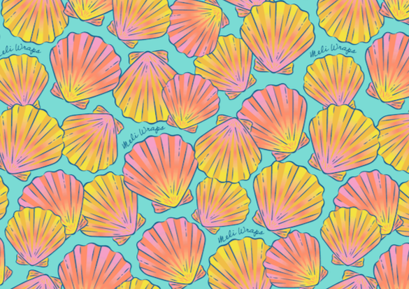 Beeswax Food Wrap | Sunrise Shell Print