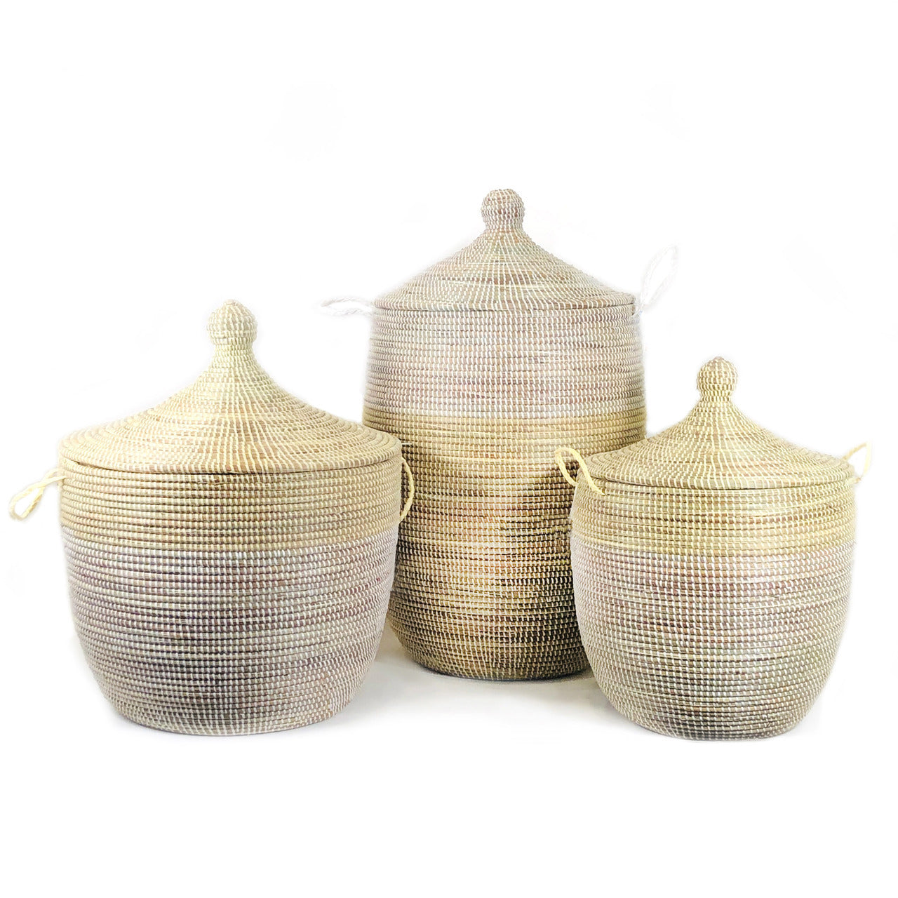 Large Two-Tone Basket | Natural + White