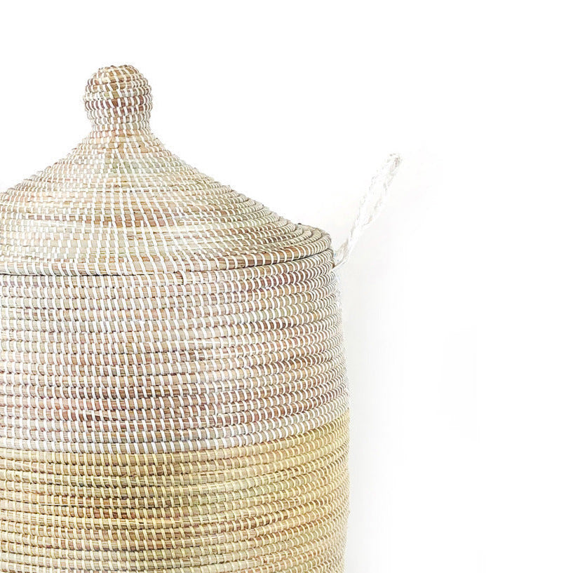 Large Two-Tone Basket | Natural + White