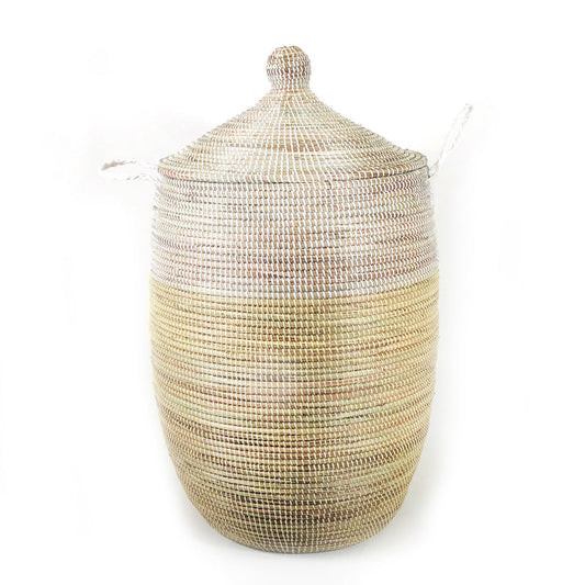 Large Two-Tone Basket | Natural + White