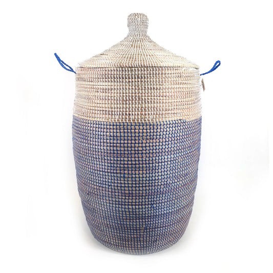 Large Two-Tone Storage Basket | Navy + White