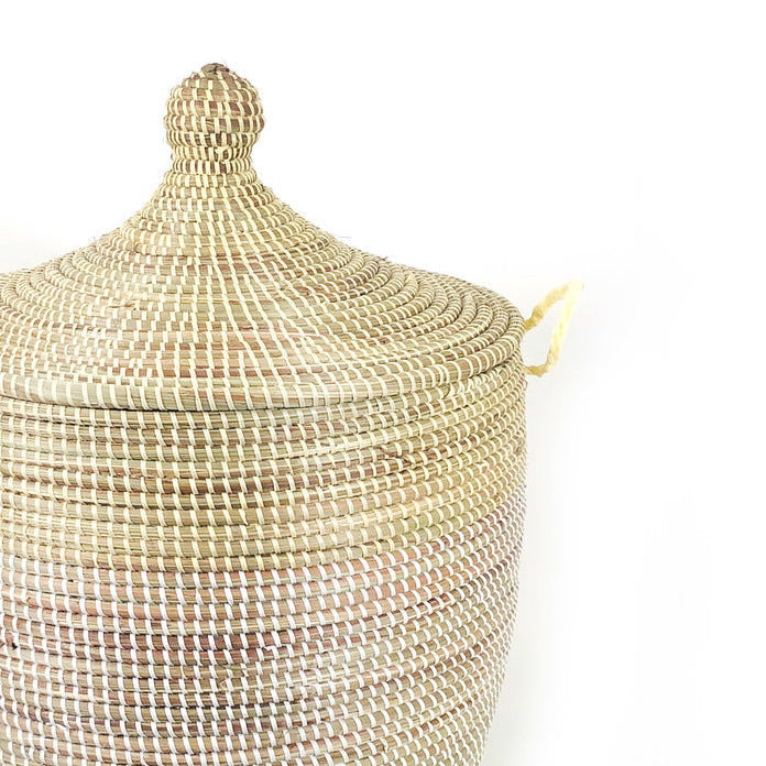 Medium Two-Tone Basket | Natural + White