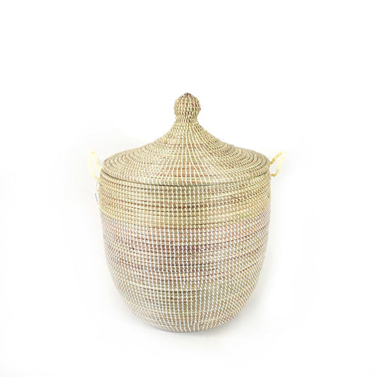 Medium Two-Tone Basket | Natural + White