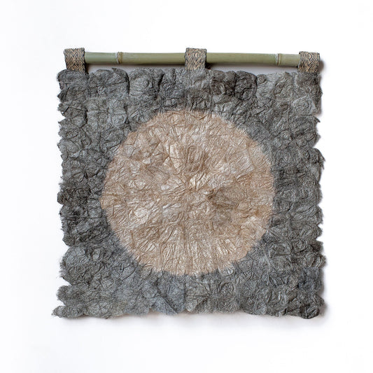 Plant Dyed Makira Moon Wild Silk Wall Hanging - Sage Grey