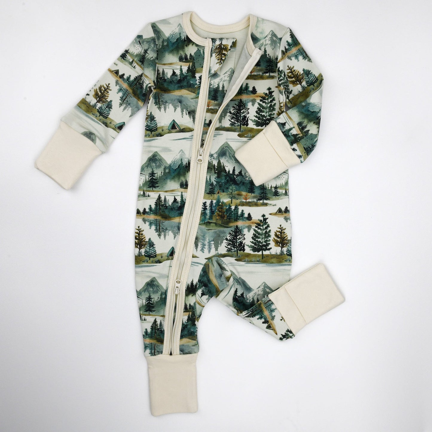 Organic Cotton Baby Pajamas 2-Way Zip Front Zipper Sleeper | Teton