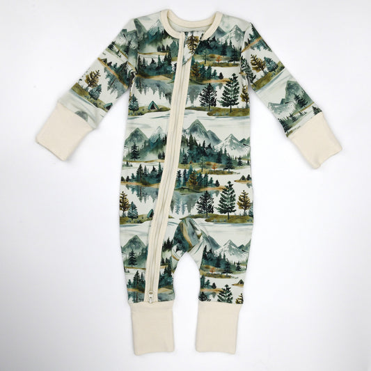 Organic Cotton Baby Pajamas 2-Way Zip Front Zipper Sleeper | Teton