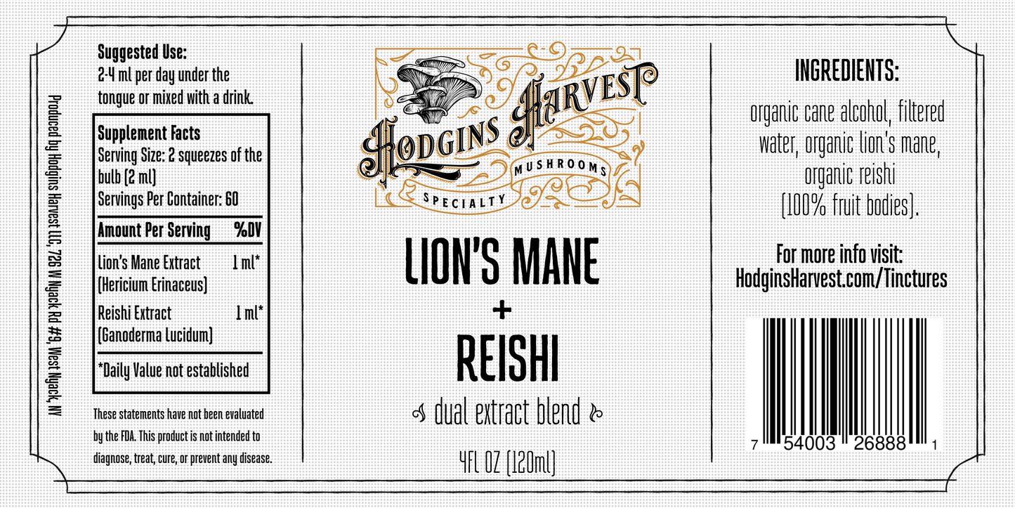 Lion's Mane + Reishi Dual Extract Tincture
