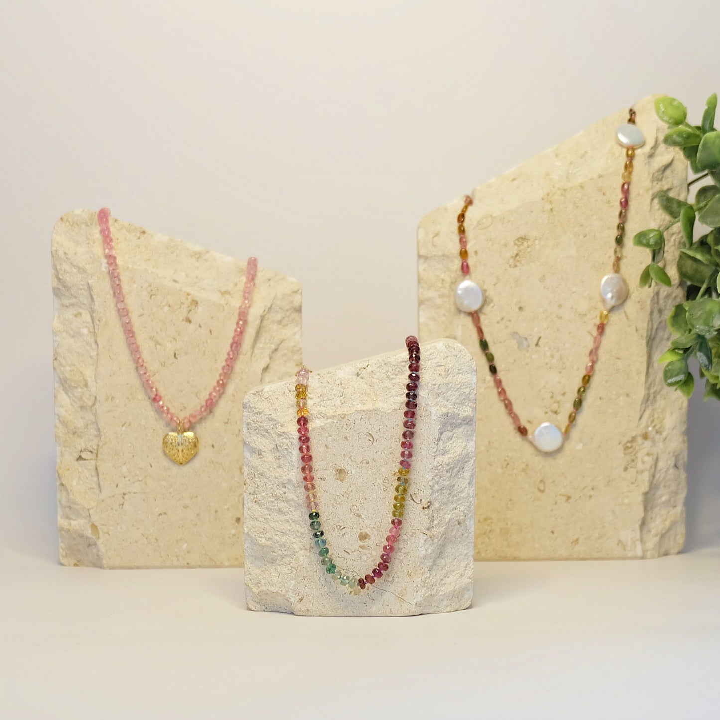Watermelon Tourmaline Candy Necklace | 14K Gold Clasp