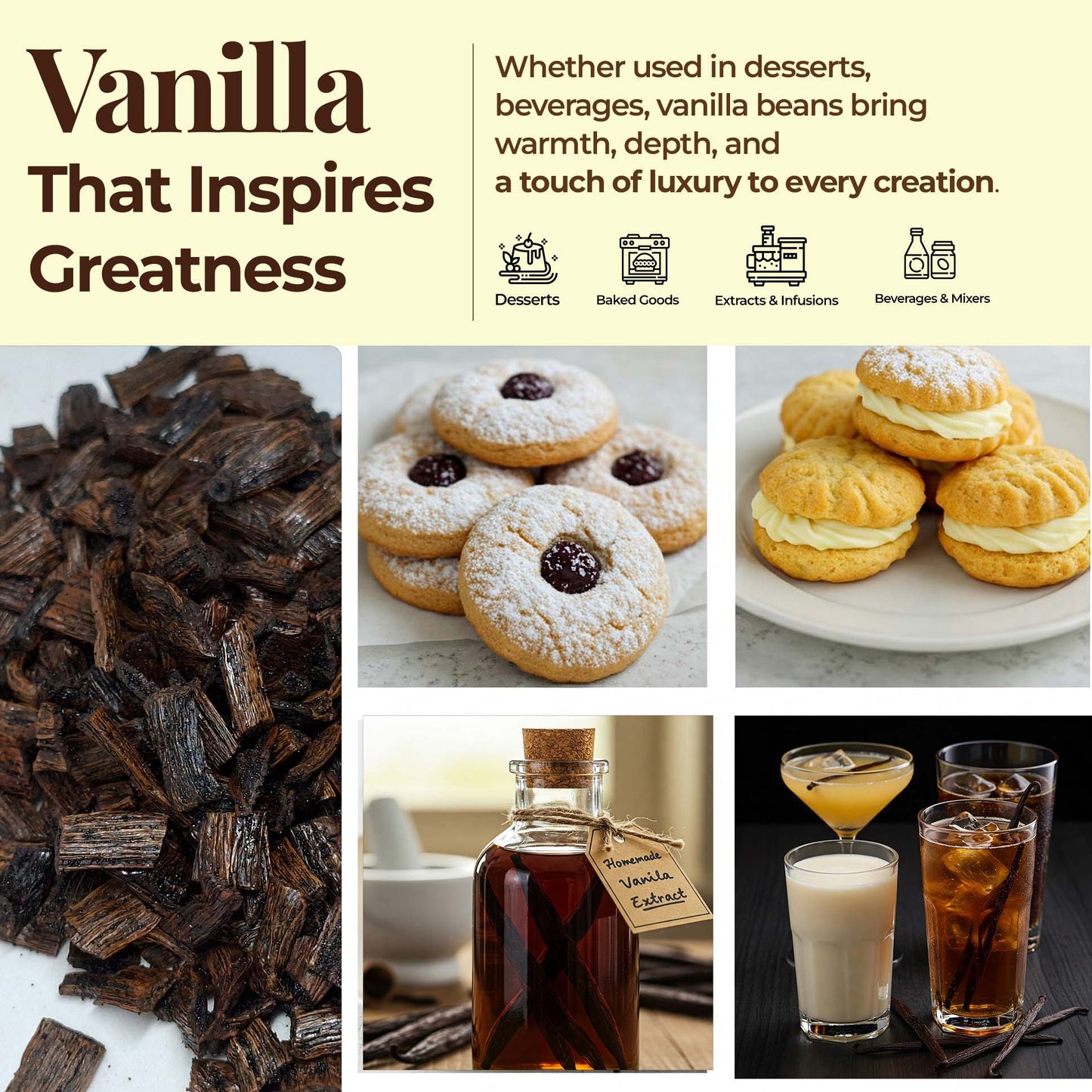 Gourmet Vanilla Bean Pods Grade A