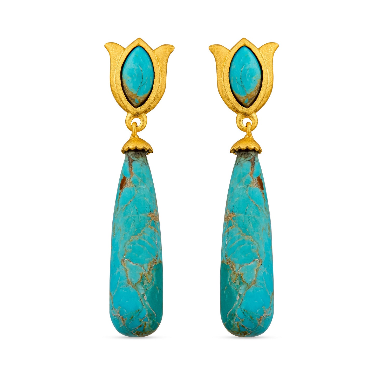 Verona Tulip Drop Earrings | Turquoise