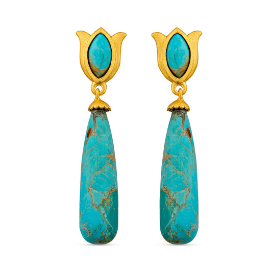 Verona Tulip Drop Earrings | Turquoise