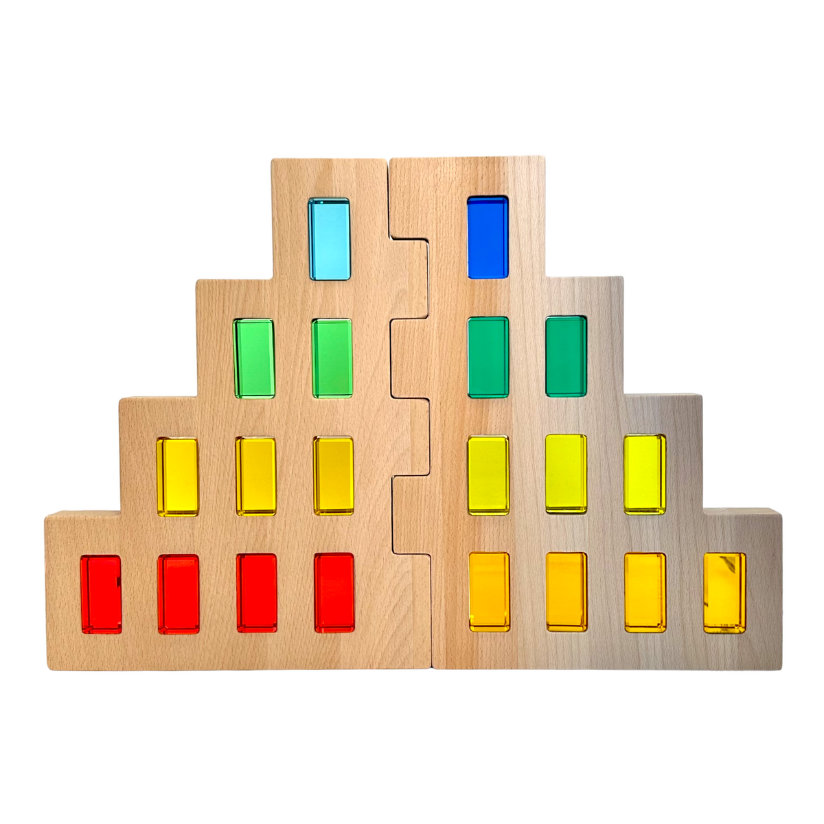 Rainbow Lucite Building Blocks Set with Storage Tray