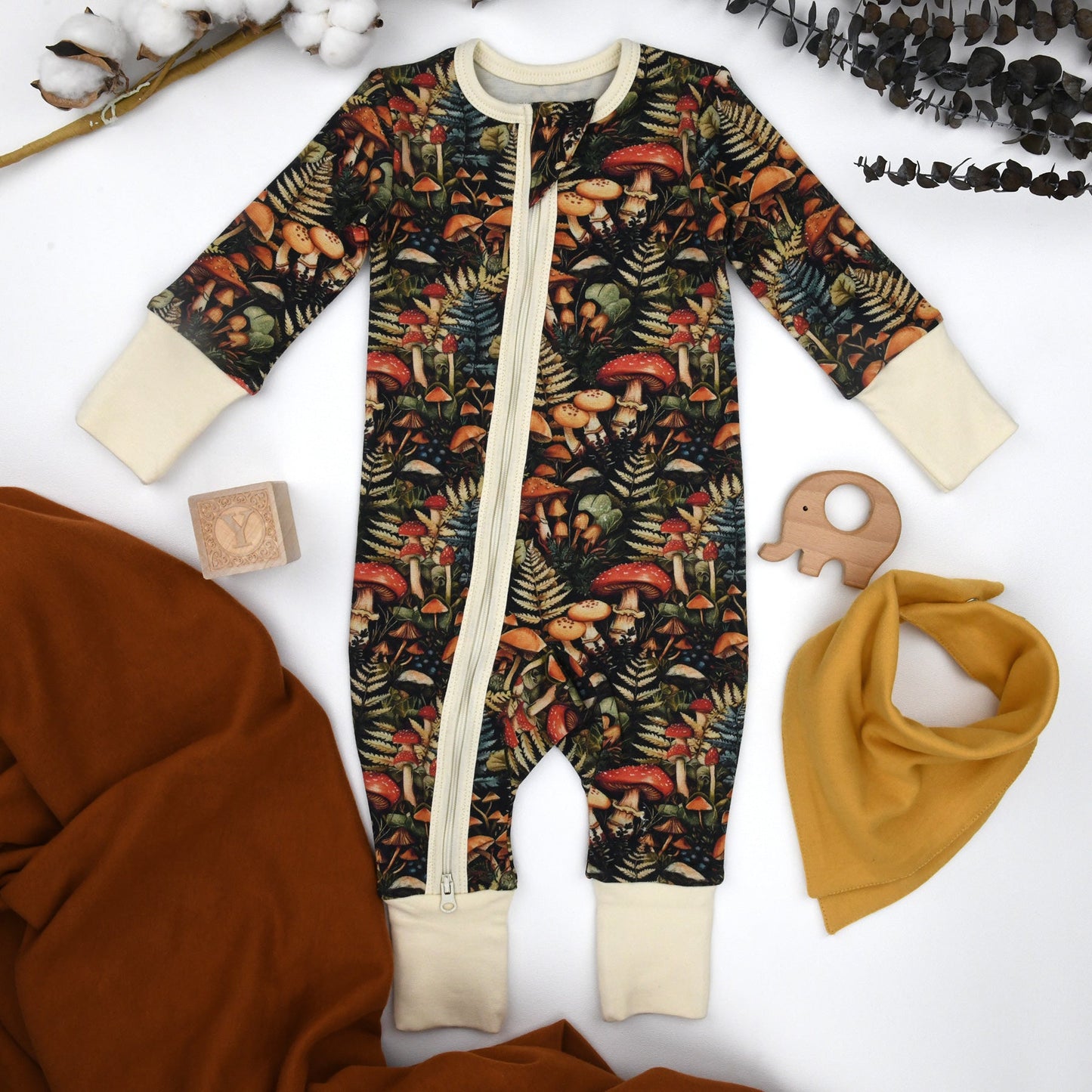 Organic Cotton Baby Pajamas 2-Way Zip Front Zipper Sleeper | Yarrow
