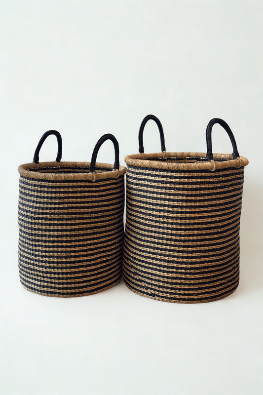 Midnight Stripe Laundry Baskets | Set of 2