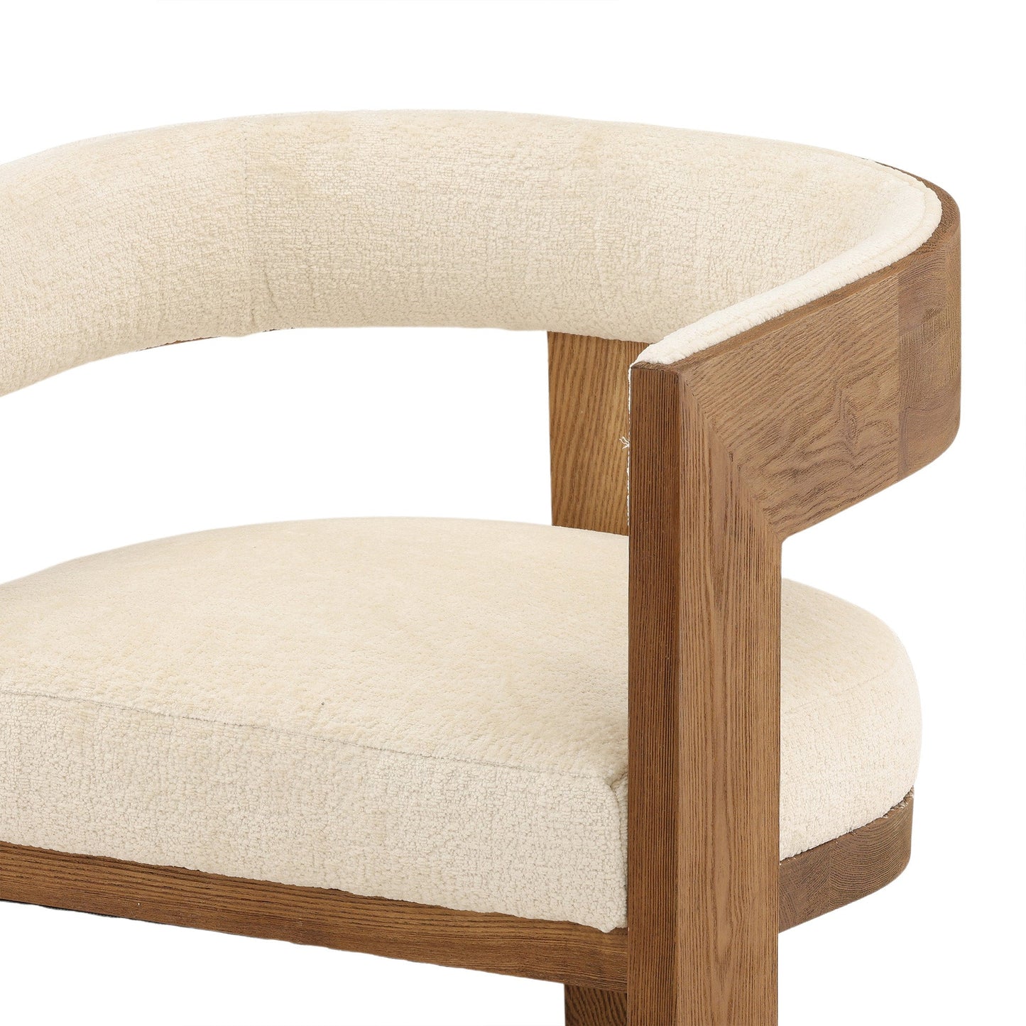 Nolan Chenille Upholstered Dining Chair with Ash Wood Frame