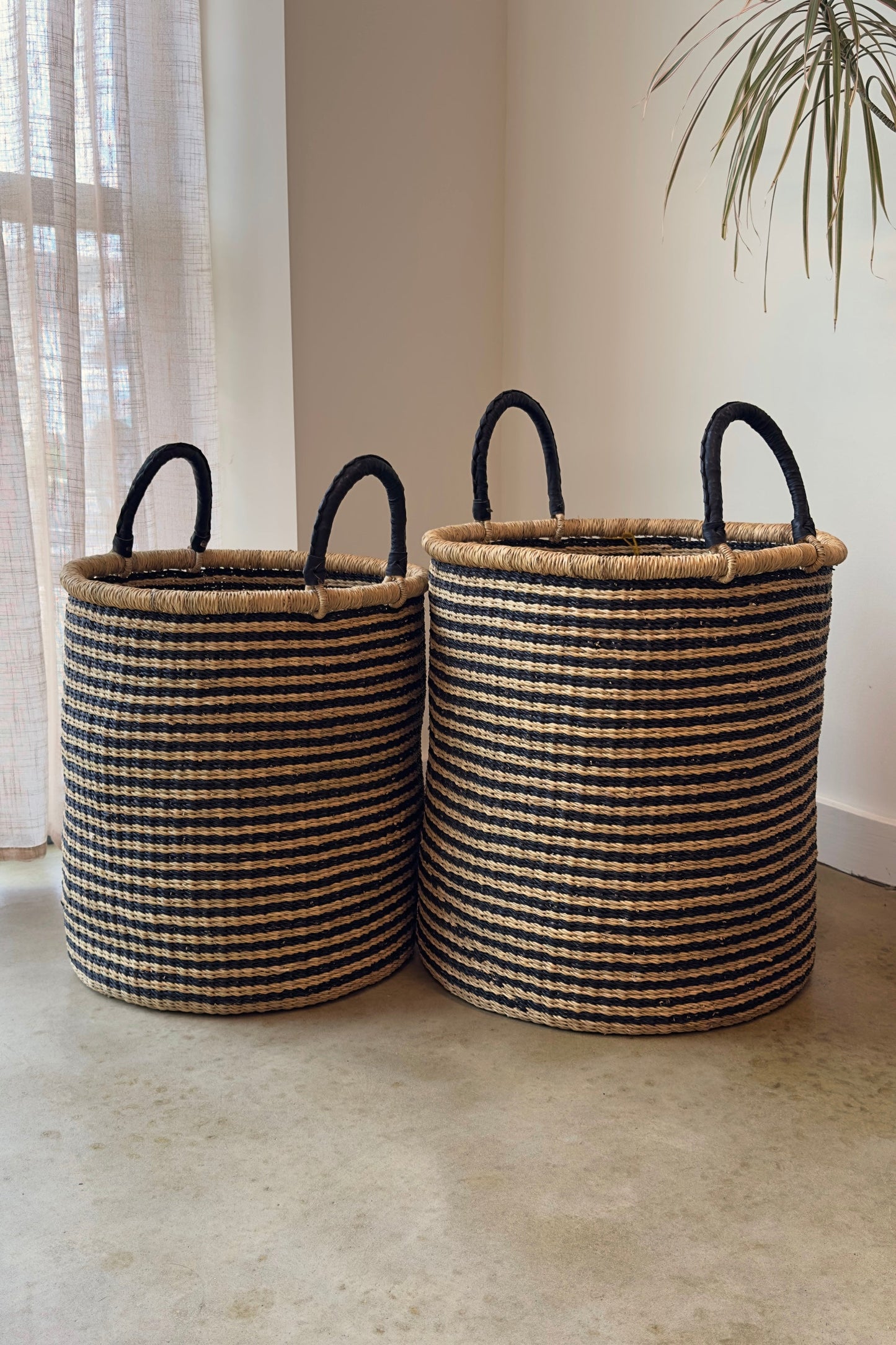 Midnight Stripe Laundry Baskets | Set of 2