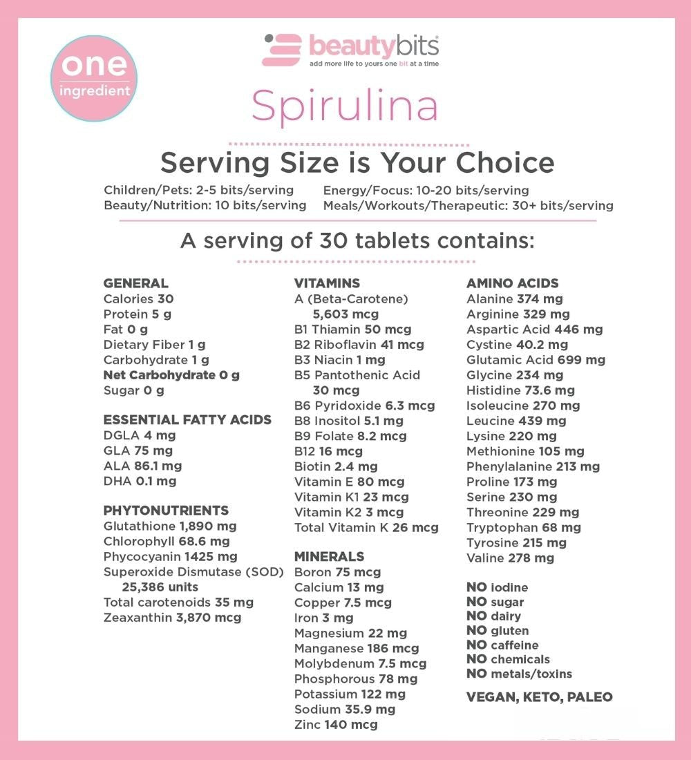 BEAUTYbits® | Premium Spirulina Algae | Large Bag