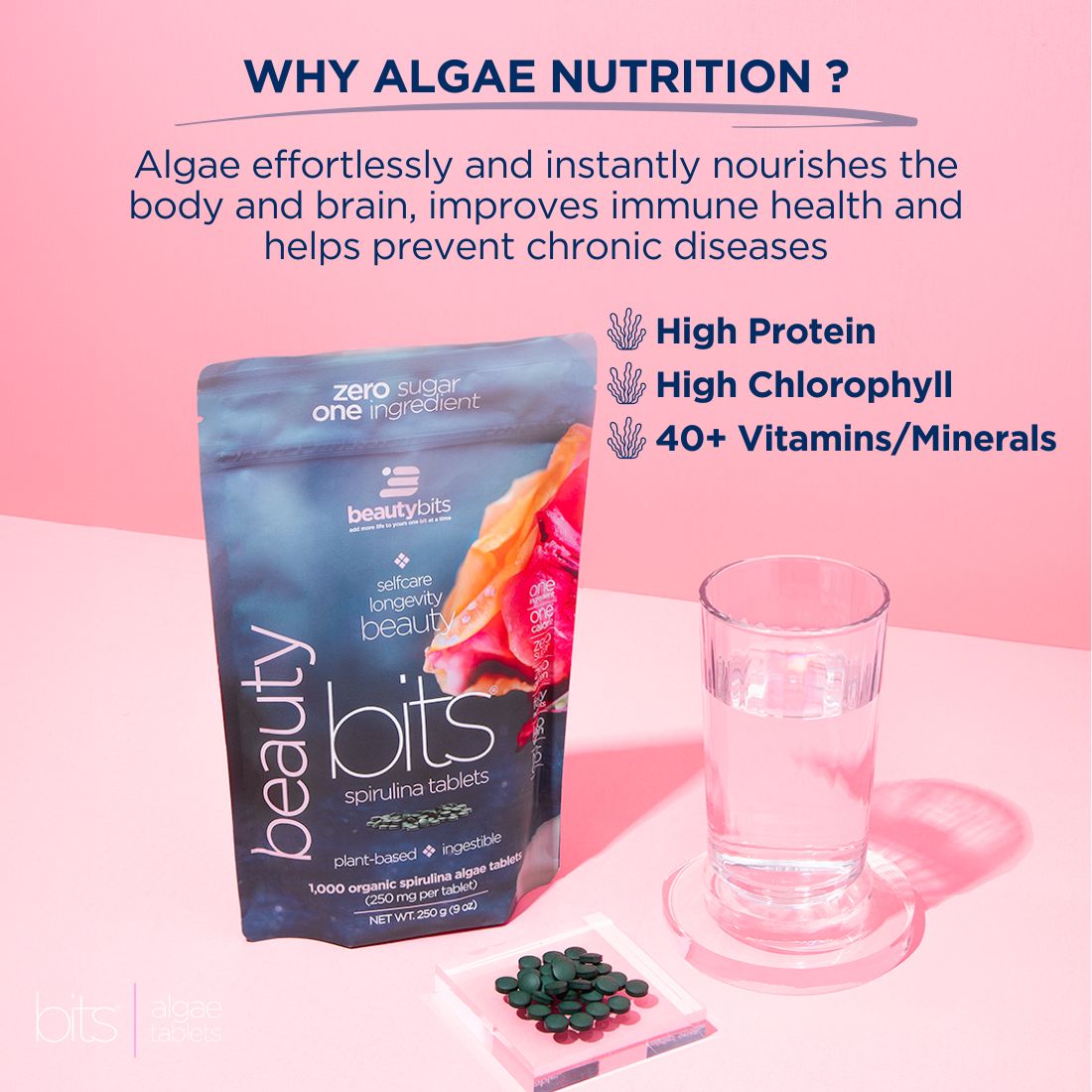 BEAUTYbits® | Premium Spirulina Algae | Large Bag