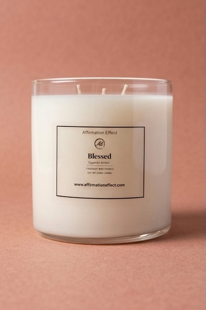 Egyptian Amber "Blessed" Affirmation Candle | 60 oz