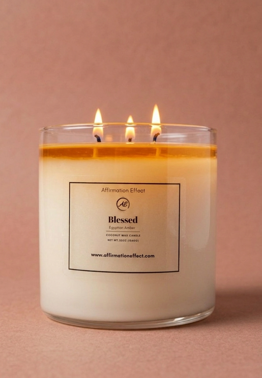 Egyptian Amber "Blessed" Affirmation Candle | 60 oz