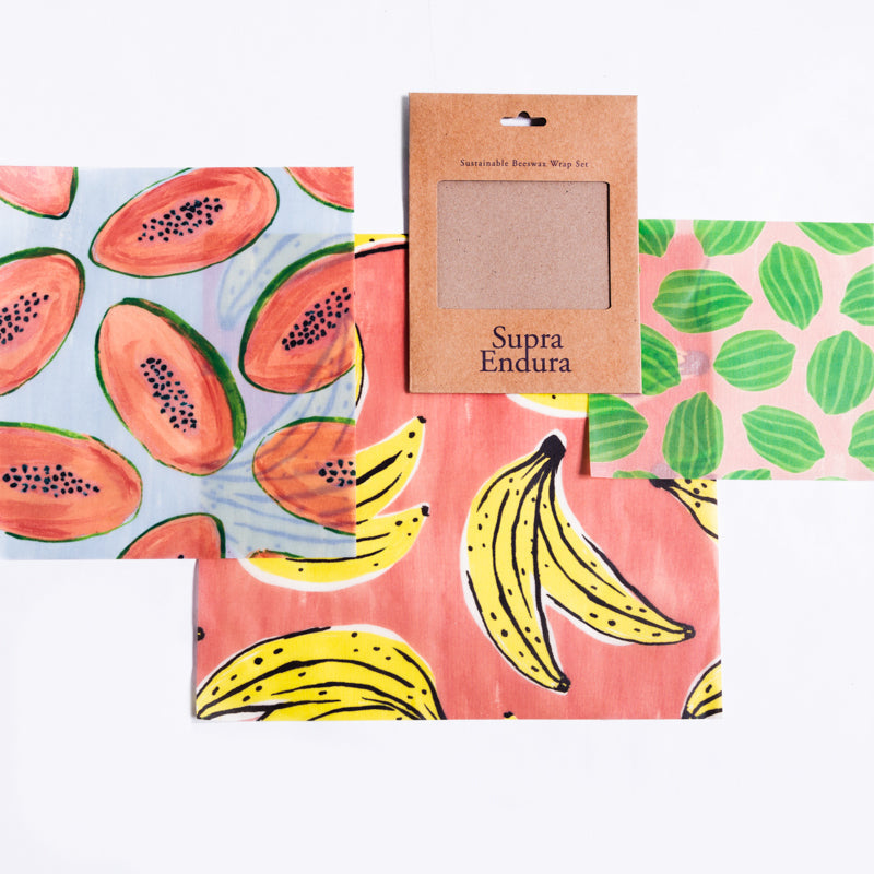 Beeswax Wrap In Fruit Print | 3 pack
