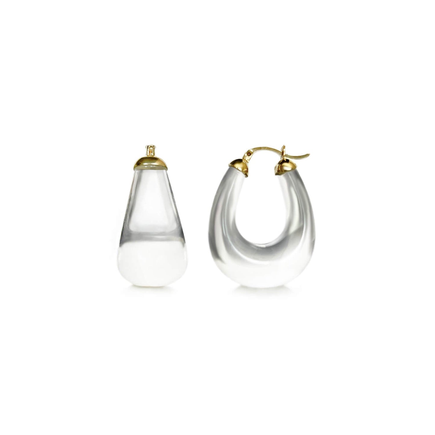 Clear Chunky Bucket Hoop Earrings
