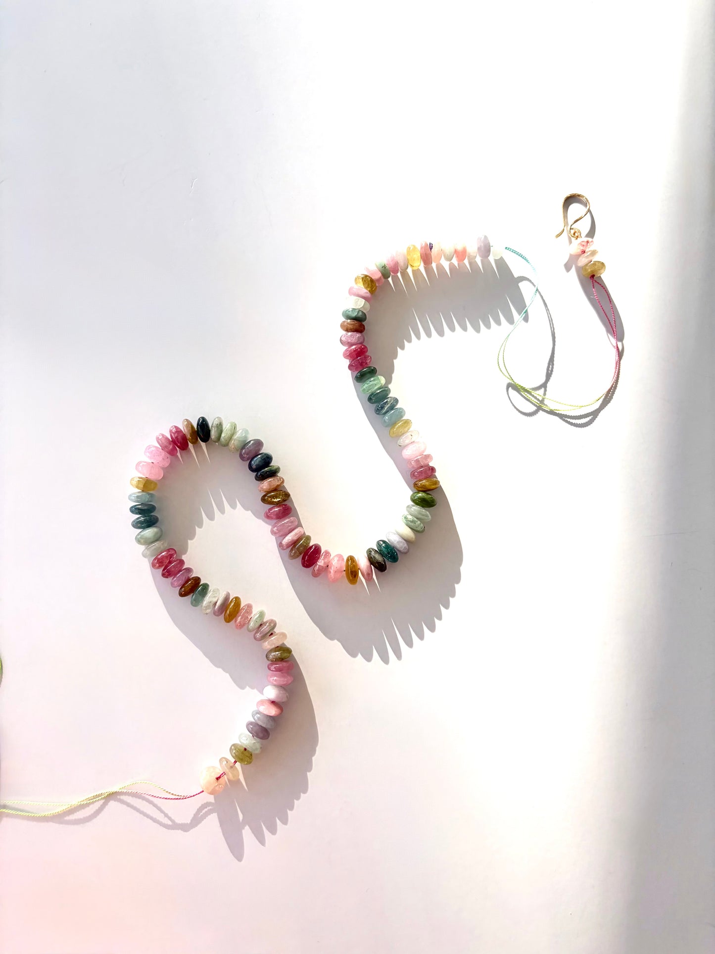 Watermelon Tourmaline Candy Necklace | 14K Gold Clasp