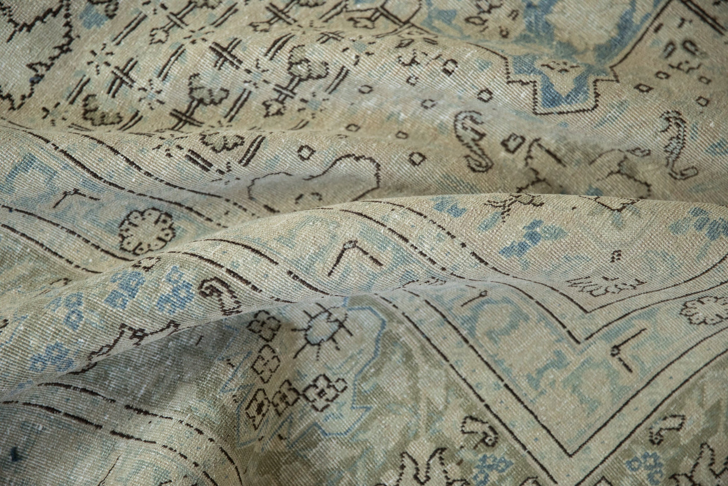 9x12.5 Vintage Distressed Tabriz Carpet