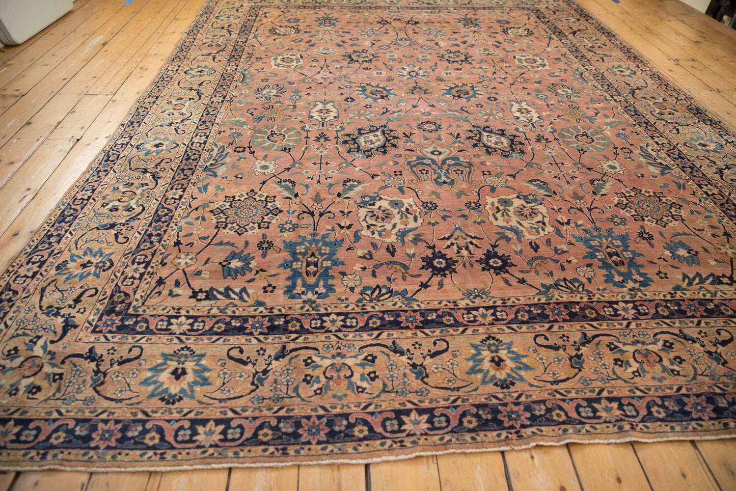 9x11.5 Antique Tea Washed Kerman Carpet