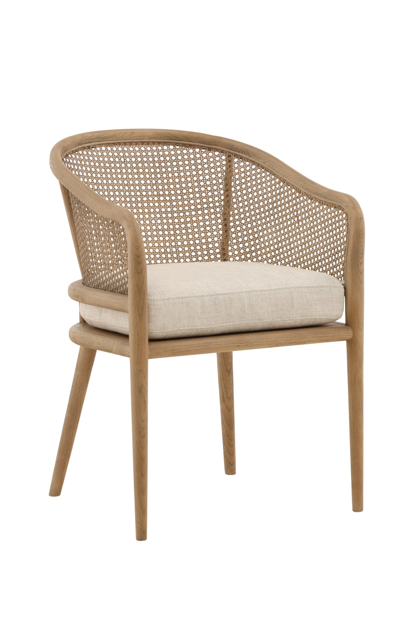 Kendrix Cane Back Linen Dining Chair