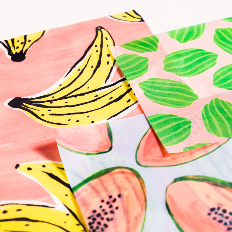 Beeswax Wrap In Fruit Print | 3 pack