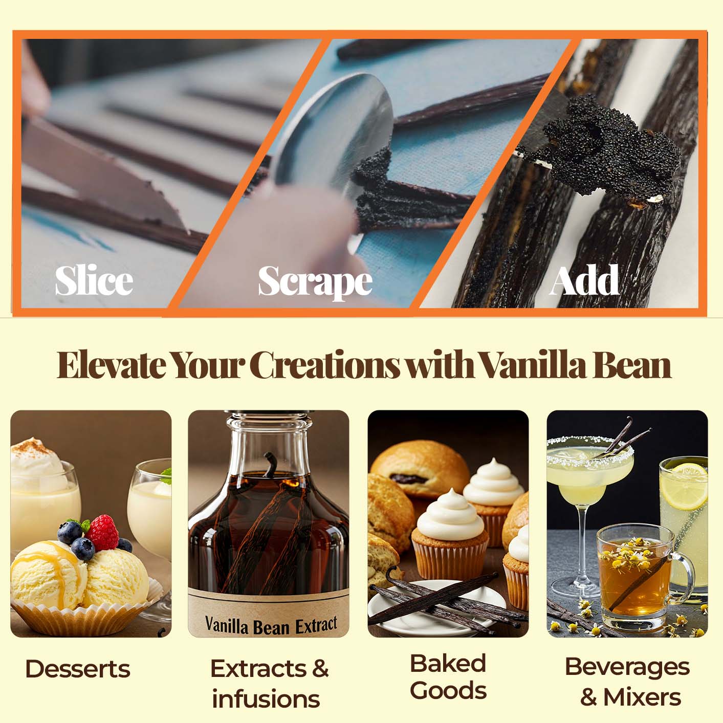 Gourmet Vanilla Bean Pods Grade A