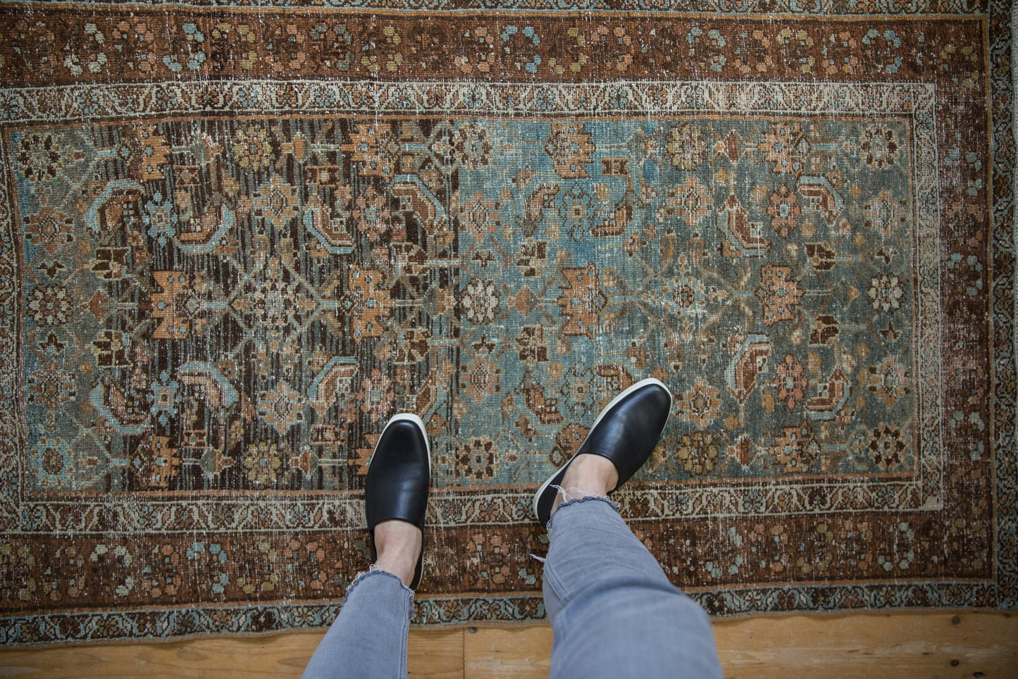 3.5x6 Vintage Distressed Malayer Rug