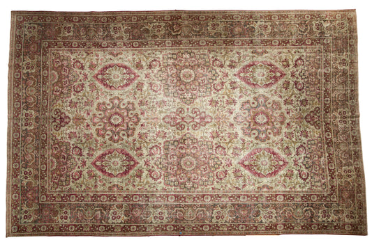 10x15.5 Antique Distressed Kerman Carpet