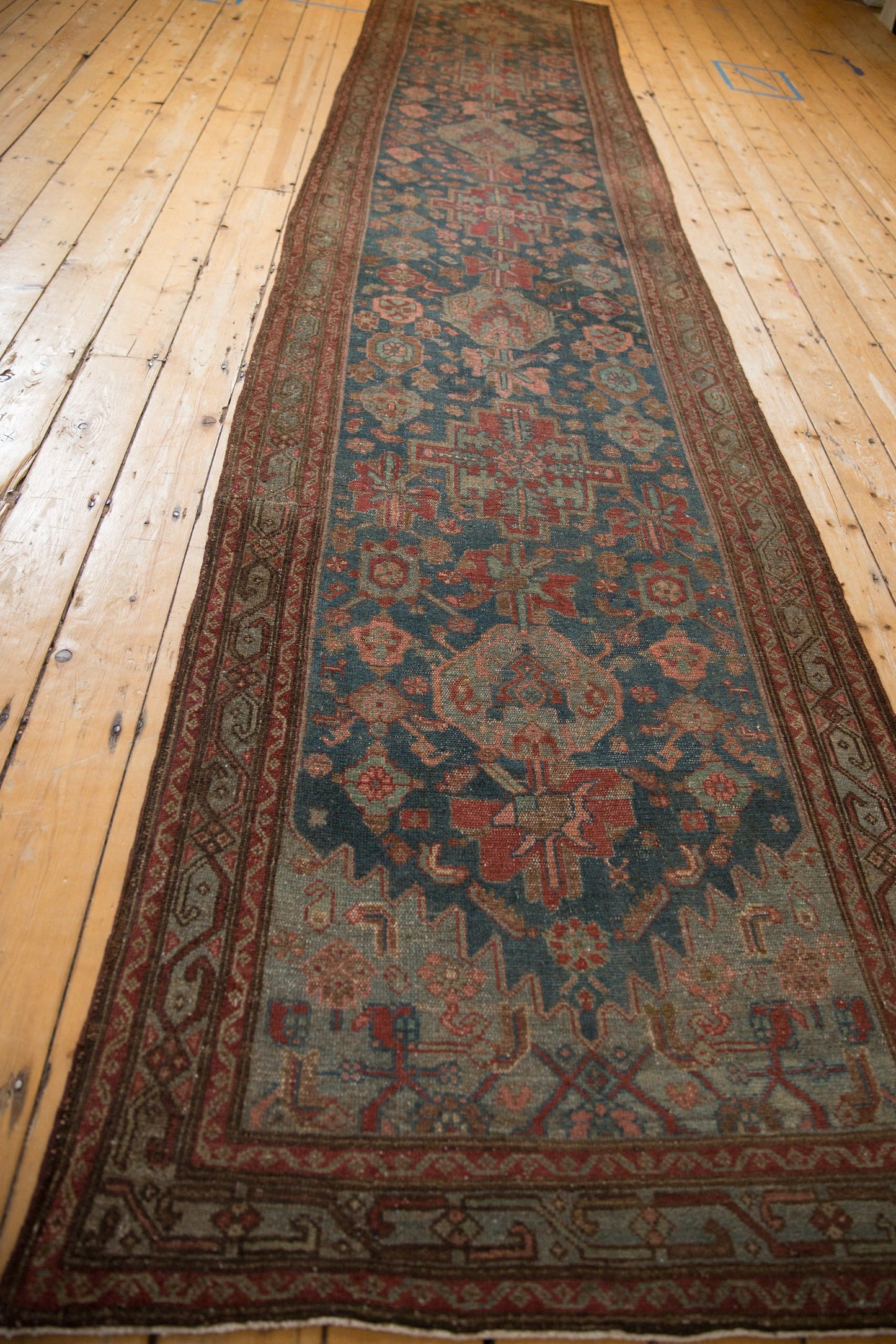 3.5x15.5 Vintage Distressed Malayer Rug Runner