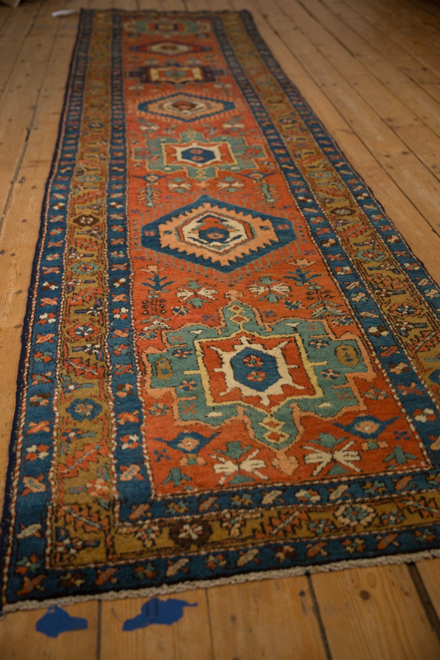 3.5x11.5 Antique Heriz Rug Runner