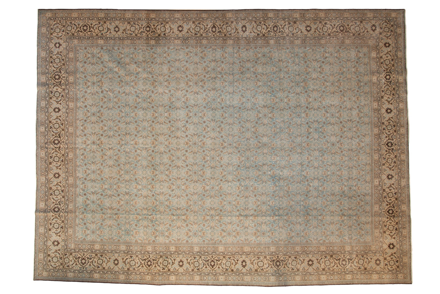 10.5x14 Vintage Distressed Tabriz Carpet