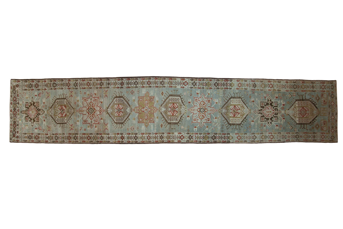 3.5x17 Vintage Distressed Karaja Rug Runner