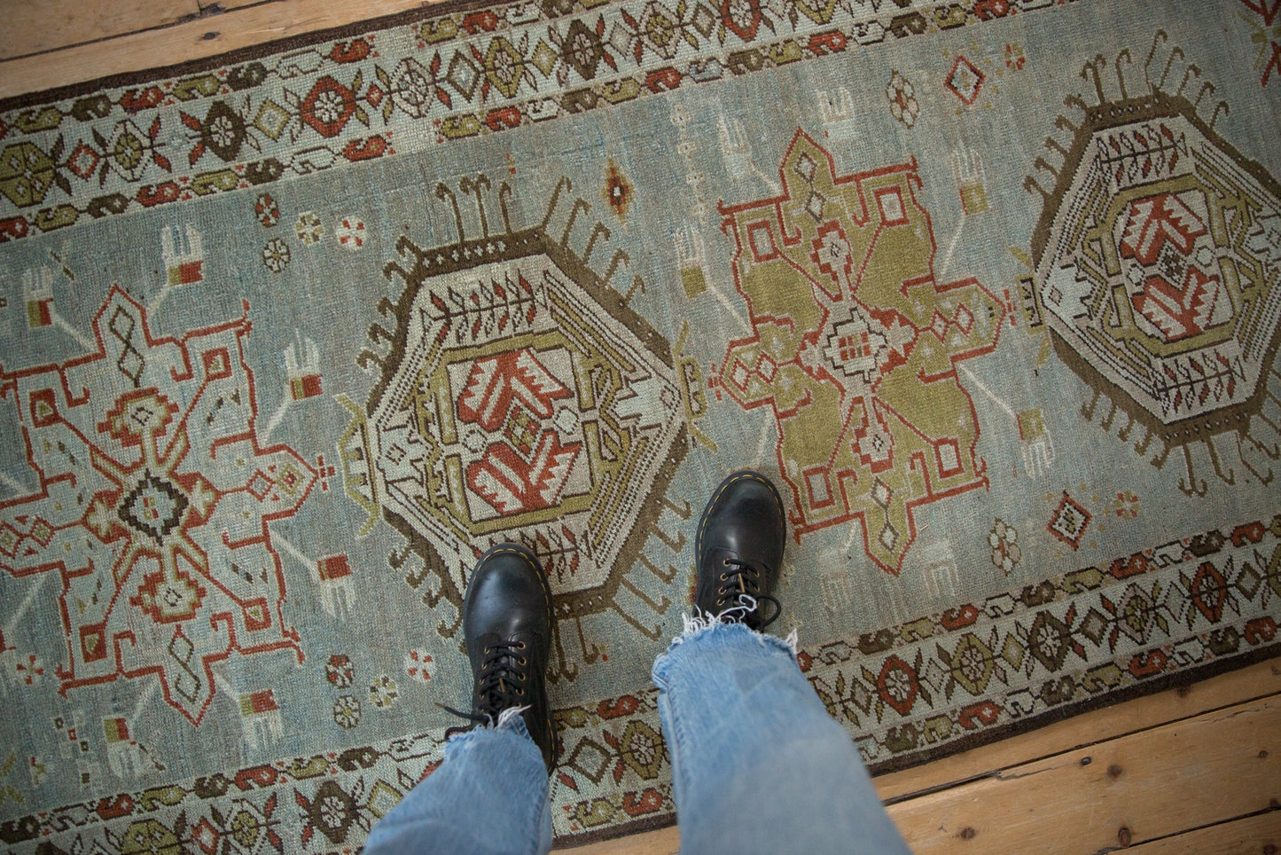 3.5x17 Vintage Distressed Karaja Rug Runner